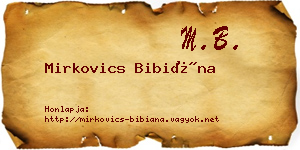 Mirkovics Bibiána névjegykártya